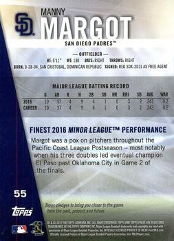 2017 Finest #55 Manny Margot Back