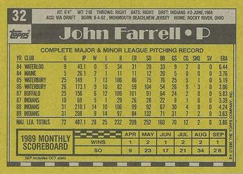 1990 Topps #32 John Farrell Back