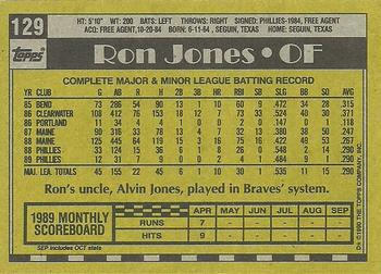 1990 Topps #129 Ron Jones Back
