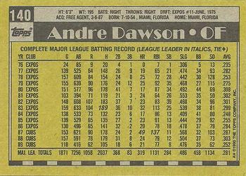 1990 Topps #140 Andre Dawson Back