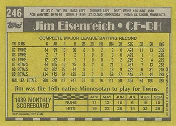 1990 Topps #246 Jim Eisenreich Back
