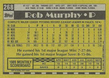 1990 Topps #268 Rob Murphy Back