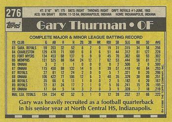 1990 Topps #276 Gary Thurman Back