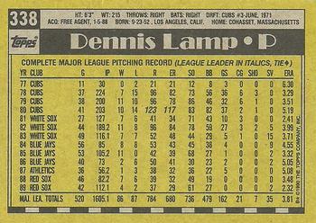 1990 Topps #338 Dennis Lamp Back