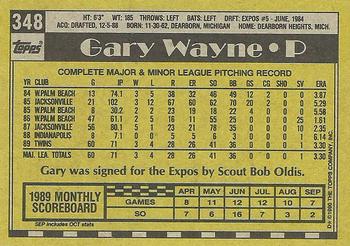 1990 Topps #348 Gary Wayne Back