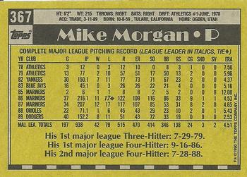 1990 Topps #367 Mike Morgan Back