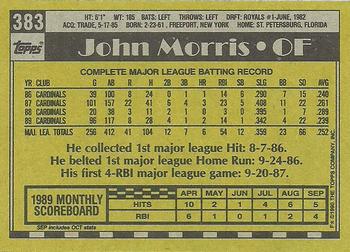 1990 Topps #383 John Morris Back