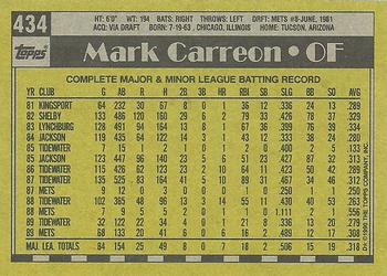 1990 Topps #434 Mark Carreon Back