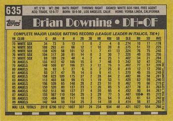 1990 Topps #635 Brian Downing Back