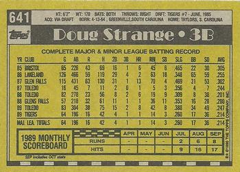 1990 Topps #641 Doug Strange Back