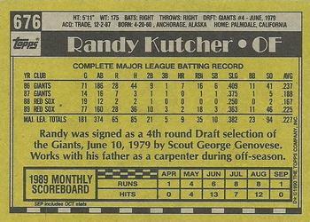 1990 Topps #676 Randy Kutcher Back