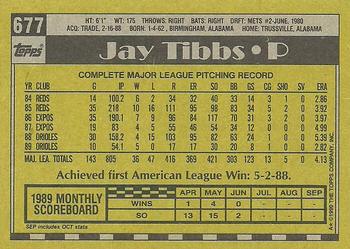 1990 Topps #677 Jay Tibbs Back