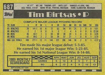 1990 Topps #687 Tim Birtsas Back