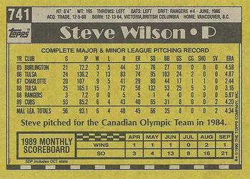 1990 Topps #741 Steve Wilson Back