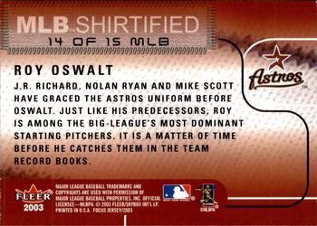 2003 Fleer Focus Jersey Edition - MLB Shirtified #14MLB Roy Oswalt Back