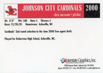 2000 Johnson City Cardinals #NNO Chris Narveson Back