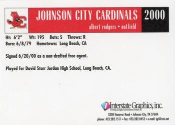 2000 Johnson City Cardinals #NNO Albert Rodgers Back