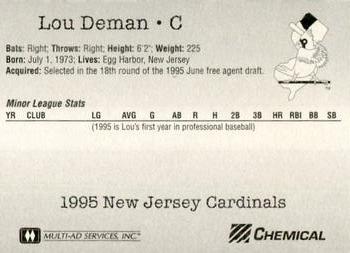 1995 Multi-Ad New Jersey Cardinals #NNO Lou Deman Back