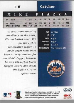 2001 Leaf Certified Materials #16 Mike Piazza Back