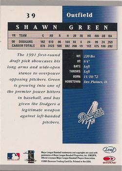 2001 Leaf Certified Materials #39 Shawn Green Back