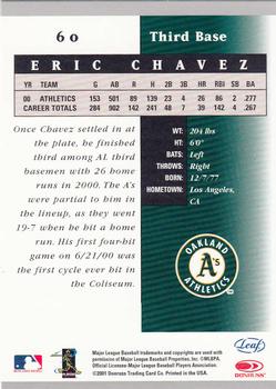 2001 Leaf Certified Materials #60 Eric Chavez Back