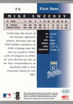 2001 Leaf Certified Materials #75 Mike Sweeney Back