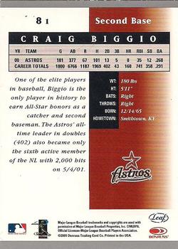 2001 Leaf Certified Materials #81 Craig Biggio Back