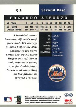 2001 Leaf Certified Materials #52 Edgardo Alfonzo Back