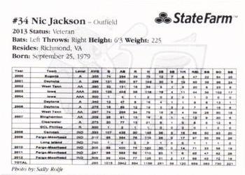 2013 Fargo-Moorhead RedHawks #NNO Nic Jackson Back
