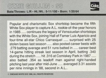 1988 Coca-Cola Chicago White Sox #NNO Ozzie Guillen Back