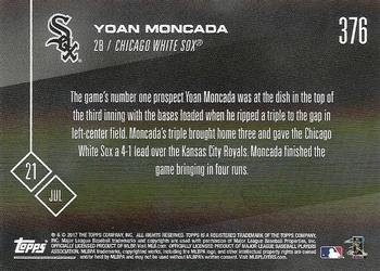 2017 Topps Now #376 Yoan Moncada Back