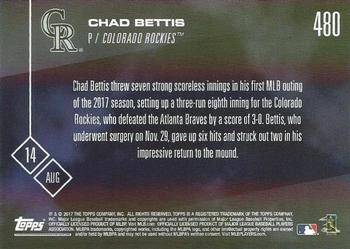 2017 Topps Now #480 Chad Bettis Back