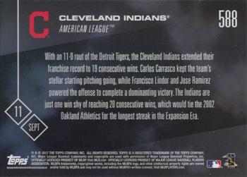 2017 Topps Now #588 Cleveland Indians Back