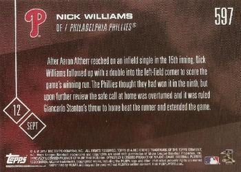 2017 Topps Now #597 Nick Williams Back