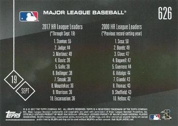 2017 Topps Now #626 Major League Baseball Back