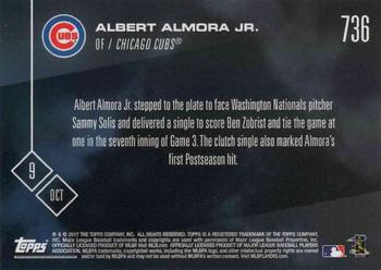 2017 Topps Now #736 Albert Almora Jr. Back