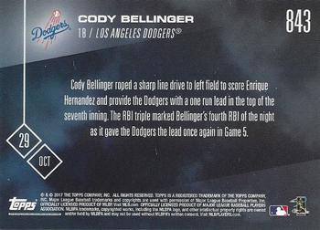 2017 Topps Now #843 Cody Bellinger Back