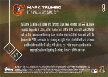 2017 Topps Now #9 Mark Trumbo Back