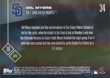 2017 Topps Now #34 Wil Myers Back