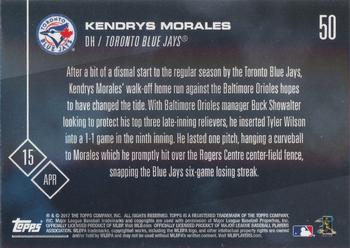2017 Topps Now #50 Kendrys Morales Back