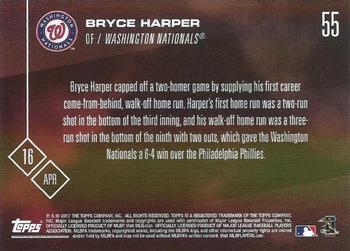 2017 Topps Now #55 Bryce Harper Back