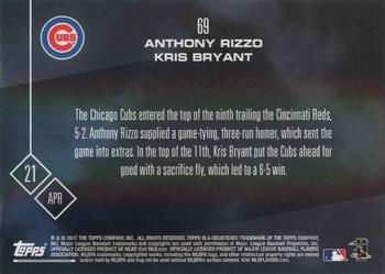 2017 Topps Now #69 Anthony Rizzo / Kris Bryant Back