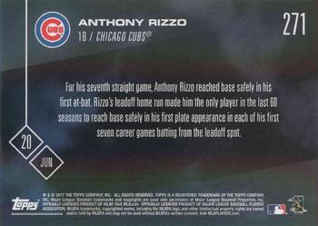 2017 Topps Now #271 Anthony Rizzo Back