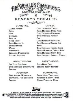 2017 Topps Allen & Ginter #96 Kendrys Morales Back