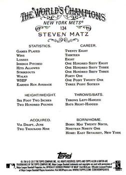 2017 Topps Allen & Ginter #134 Steven Matz Back