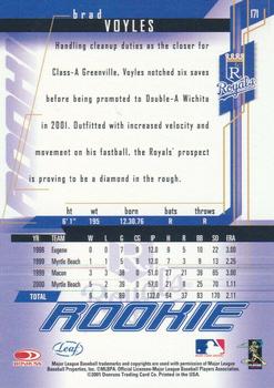 2001 Leaf Rookies & Stars #171 Brad Voyles Back