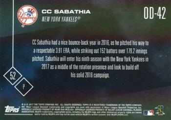 2017 Topps Now Road to Opening Day New York Yankees #OD-42 C.C. Sabathia Back