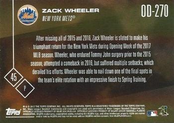 2017 Topps Now Road to Opening Day New York Mets #OD-270 Zack Wheeler Back