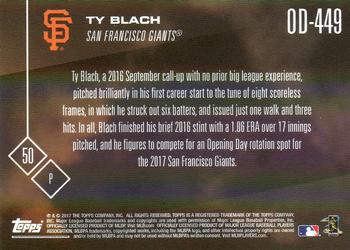 2017 Topps Now Road to Opening Day San Francisco Giants #OD-449 Ty Blach Back