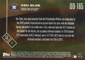 2017 Topps Now Road to Opening Day Houston Astros #OD-165 Ken Giles Back